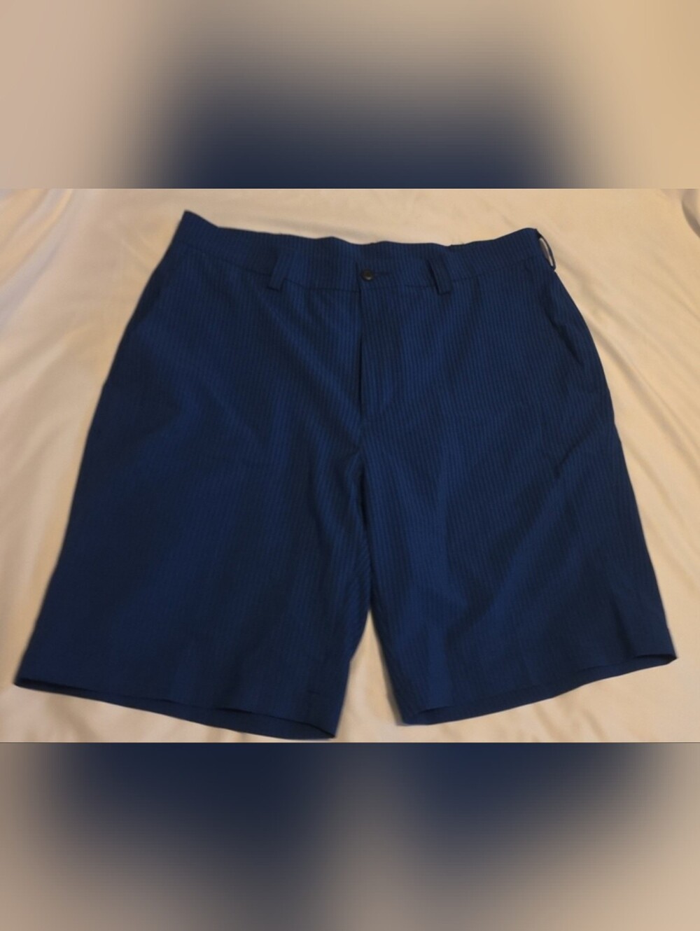 Roundtree & Yorke Navy Pinstripe Flat Front Shorts Size 34